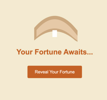 Screenshot of the fortune cookie app
